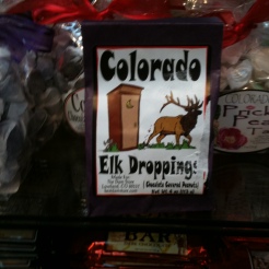 Photo of package of Colorado Elk Droppings candy