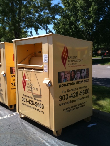 Photo of a donation box for the Epilepsy Foundation in Colorado
